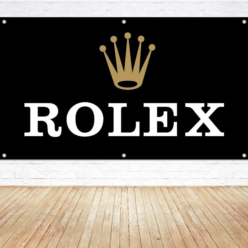 ROLEX Watch Brand Logo 4ft. Vinyl Banner Sign Branding Display Luxury Mall Store